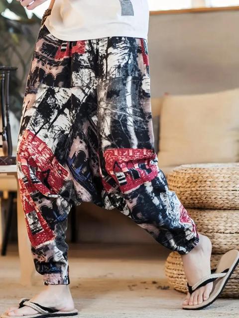 超お買い得1790円★mensゆったりカラーファン柄パンツ、綿100%、ポケット付き、 USAサイズM(日本サイズXL相当) < 男性ファッション  超お買い得1790円★mensゆったりカラーファン柄パンツ、綿100%、ポケット付き、 USAサイズM(日本サイズXL相当) < 男性ファッションの