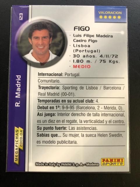 2003・04MEGAFICHAS PANINI/NO-123・レアル・マドリッド・ルイス・フィ−ゴ < トレーディングカード 2003・04MEGAFICHAS PANINI/NO-123・レアル・マドリッド・ルイス・フィ−ゴ < トレーディングカードの