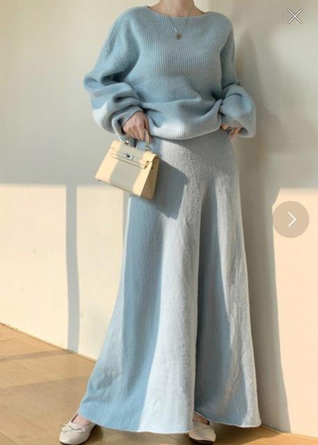 Doula Doula ニットトップス&ニットスカートセットアップ パステルブルー フリーサイズ 定価8000円程 着用1回美品 < 女性ファッション Doula Doula ニットトップス&ニットスカートセットアップ パステルブルー フリーサイズ 定価8000円程 着用1回美品 < 女性ファッションの