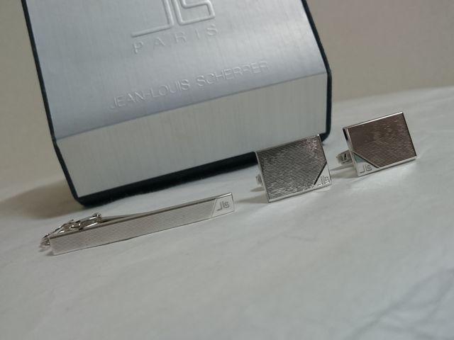 正規美 JEAN LOUIS ジャンルイシェレル ストライプカフス ネクタイピン セット シルバー925 < 男性ファッション  正規美 JEAN LOUIS ジャンルイシェレル ストライプカフス ネクタイピン セット シルバー925  < 男性ファッションの