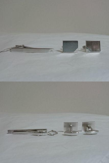 正規美 JEAN LOUIS ジャンルイシェレル ストライプカフス ネクタイピン セット シルバー925 < 男性ファッション  正規美 JEAN LOUIS ジャンルイシェレル ストライプカフス ネクタイピン セット シルバー925 < 男性ファッションの