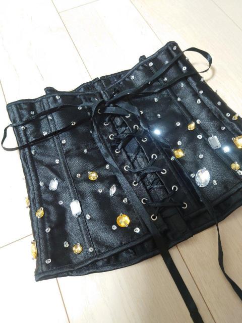 ハロウィンコスプレ ビジュー付きコルセット ブラック < 女性ファッション  ハロウィンコスプレ ビジュー付きコルセット ブラック  < 女性ファッションの