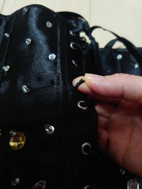 ハロウィンコスプレ ビジュー付きコルセット ブラック < 女性ファッション  ハロウィンコスプレ ビジュー付きコルセット ブラック < 女性ファッションの