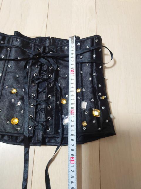 ハロウィンコスプレ ビジュー付きコルセット ブラック < 女性ファッション  ハロウィンコスプレ ビジュー付きコルセット ブラック < 女性ファッションの