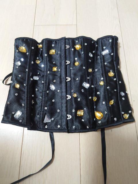 ハロウィンコスプレ ビジュー付きコルセット ブラック < 女性ファッション  ハロウィンコスプレ ビジュー付きコルセット ブラック < 女性ファッションの