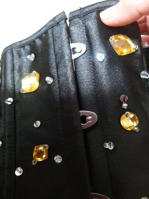 ハロウィンコスプレ ビジュー付きコルセット ブラック < 女性ファッション  ハロウィンコスプレ ビジュー付きコルセット ブラック < 女性ファッションの