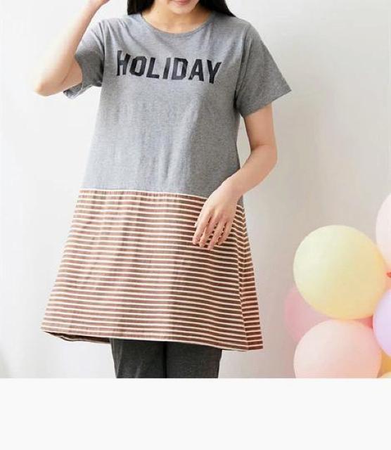 Mサイズ!お肌に優しい!綿100%!半袖チュニック!ルームウェアー!上下セット!新品タグ付き! < 女性ファッション  Mサイズ!お肌に優しい!綿100%!半袖チュニック!ルームウェアー!上下セット!新品タグ付き! < 女性ファッションの