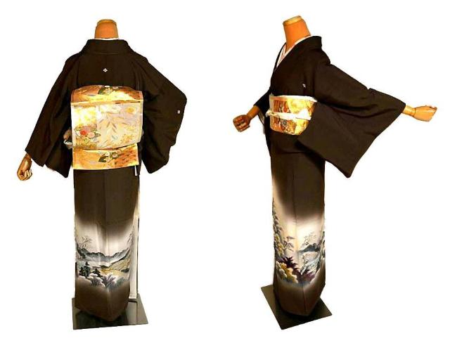 【最高級】新品同様 作家物 手描き 暈し染め 金彩 湖畔の風景 5つ紋 比翼付 色留袖 身丈159cm 裄63cm T3493 < 女性ファッション  【最高級】新品同様 作家物 手描き 暈し染め 金彩 湖畔の風景 5つ紋 比翼付 色留袖 身丈159cm 裄63cm T3493 < 女性ファッションの