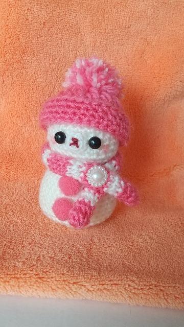 くま雪だるま*編みぐるみ(ローズ) < ペット/手芸/園芸 くま雪だるま*編みぐるみ(ローズ) < ペット/手芸/園芸の