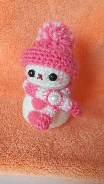 くま雪だるま*編みぐるみ(ローズ) < ペット/手芸/園芸 くま雪だるま*編みぐるみ(ローズ) < ペット/手芸/園芸の