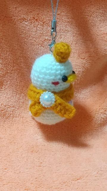 ひよ雪だるま*編みぐるみストラップ(オレンジ) < ペット/手芸/園芸 ひよ雪だるま*編みぐるみストラップ(オレンジ) < ペット/手芸/園芸の