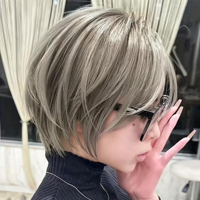 超お買い得1890円★ショートヘア日本風、フルヘッドローズネット自然通気性、頭皮刺激なし簡単白髪カバー、コスプレ リネン色 < 女性ファッション 超お買い得1890円★ショートヘア日本風、フルヘッドローズネット自然通気性、頭皮刺激なし簡単白髪カバー、コスプレ リネン色 < 女性ファッションの