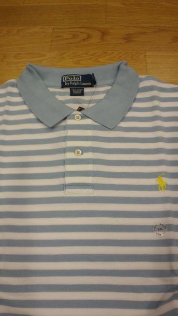 新品POLORALPH LAUREN ボーダーポロシャツ XXL→3XL 水色グレー < 男性ファッション  新品POLORALPH LAUREN ボーダーポロシャツ XXL→3XL 水色グレー < 男性ファッションの
