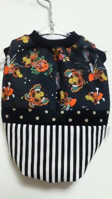 ハンドメイド*ヒスミニTシャツ*ムツオコラボ柄・ストライプ・黒・犬用*S < ペット/手芸/園芸  ハンドメイド*ヒスミニTシャツ*ムツオコラボ柄・ストライプ・黒・犬用*S  < ペット/手芸/園芸の