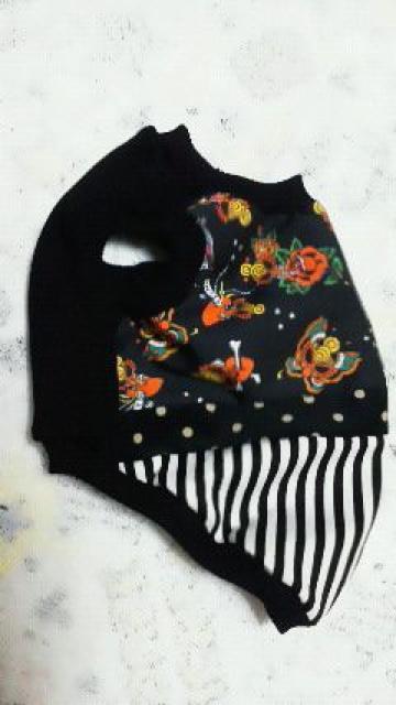 ハンドメイド*ヒスミニTシャツ*ムツオコラボ柄・ストライプ・黒・犬用*S < ペット/手芸/園芸  ハンドメイド*ヒスミニTシャツ*ムツオコラボ柄・ストライプ・黒・犬用*S < ペット/手芸/園芸の