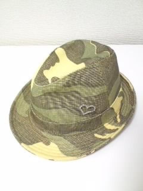 カーキイエローのアーミー柄〓キラキラハート付summerハット帽子〓新品 < 女性ファッション カーキイエローのアーミー柄〓キラキラハート付summerハット帽子〓新品 < 女性ファッションの