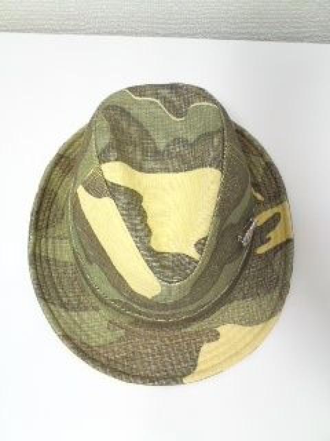 カーキイエローのアーミー柄〓キラキラハート付summerハット帽子〓新品 < 女性ファッション カーキイエローのアーミー柄〓キラキラハート付summerハット帽子〓新品 < 女性ファッションの