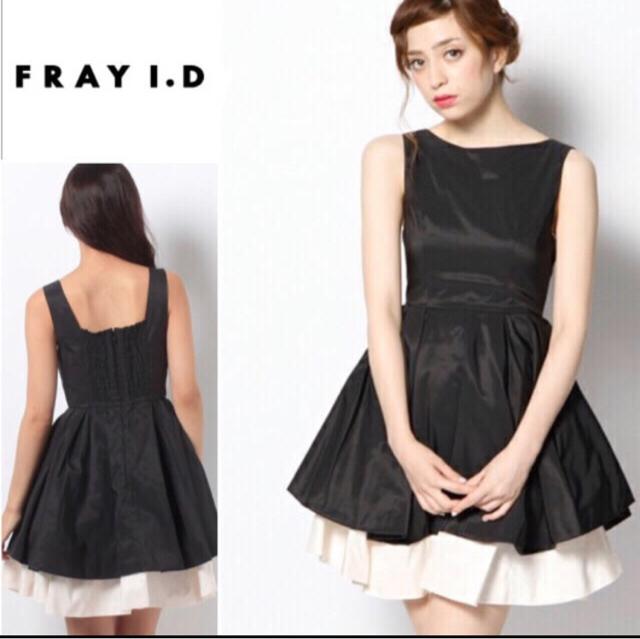 frayidフレイアイディーメモリーフレアーワンピースドレス黒白艶 < ブランド  frayidフレイアイディーメモリーフレアーワンピースドレス黒白艶  < ブランドの