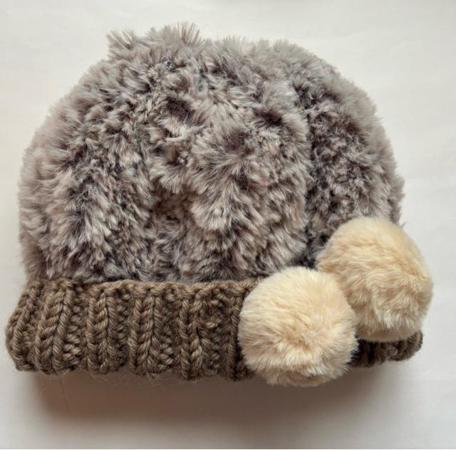 ハンドメイド ニット帽 ふわふわモコモコ ブラウン ウール100% 森ガール < 女性ファッション  ハンドメイド ニット帽 ふわふわモコモコ ブラウン ウール100% 森ガール < 女性ファッションの