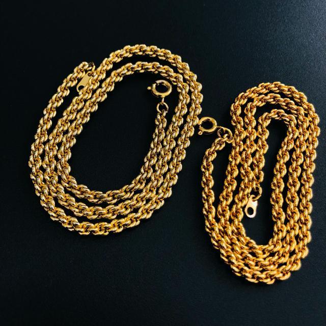 ゴールドネックレス 42cm 2本 ゴールドカラー ネックレス < 女性アクセサリー/時計 ゴールドネックレス 42cm 2本 ゴールドカラー ネックレス < 女性アクセサリー/時計の