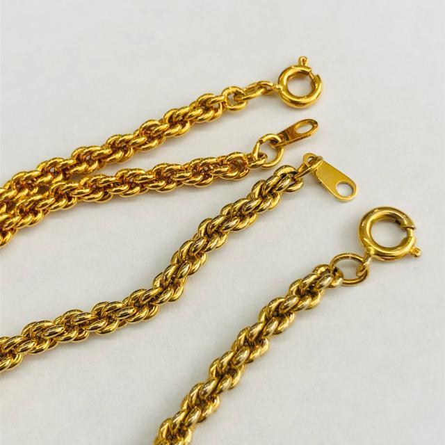 ゴールドネックレス 42cm 2本 ゴールドカラー ネックレス < 女性アクセサリー/時計 ゴールドネックレス 42cm 2本 ゴールドカラー ネックレス < 女性アクセサリー/時計の