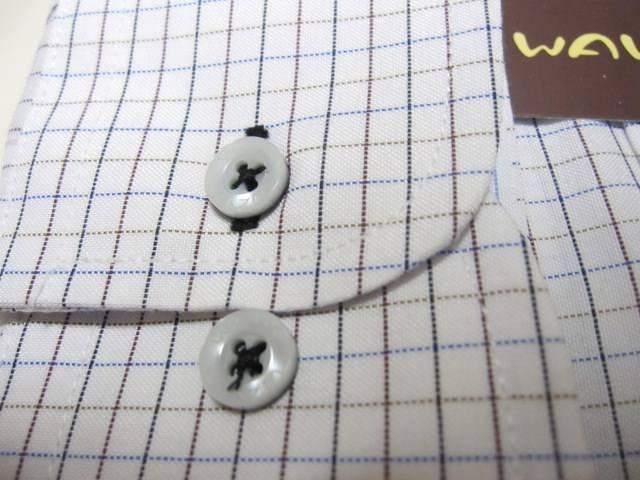 □WAWA☆新作 ドレスシャツ/ビジネスシャツ/メンズM/白×チェック☆新品 < 男性ファッション  □WAWA☆新作 ドレスシャツ/ビジネスシャツ/メンズM/白×チェック☆新品 < 男性ファッションの