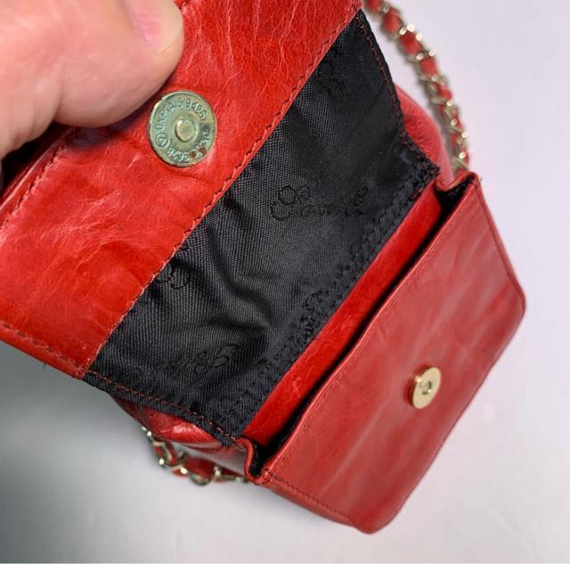 saintG 本革 赤 巾着型 チェーンバッグ ショルダーバッグ ゴールド金具 ミニバッグ < 女性ファッション saintG 本革 赤 巾着型 チェーンバッグ ショルダーバッグ ゴールド金具 ミニバッグ < 女性ファッションの