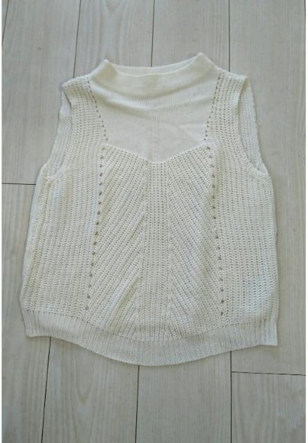 値下げ ルージュ ディアマン ノースリーブニットトップス ホワイト 38 < 女性ファッション  値下げ ルージュ ディアマン ノースリーブニットトップス ホワイト 38  < 女性ファッションの