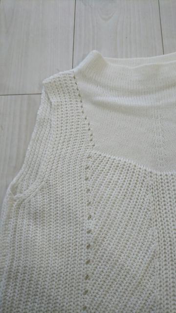 値下げ ルージュ ディアマン ノースリーブニットトップス ホワイト 38 < 女性ファッション  値下げ ルージュ ディアマン ノースリーブニットトップス ホワイト 38 < 女性ファッションの