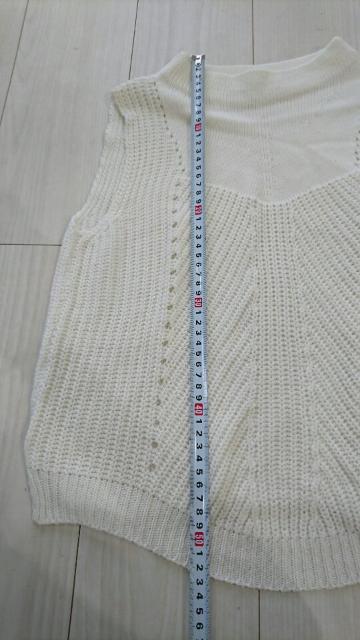 値下げ ルージュ ディアマン ノースリーブニットトップス ホワイト 38 < 女性ファッション  値下げ ルージュ ディアマン ノースリーブニットトップス ホワイト 38 < 女性ファッションの