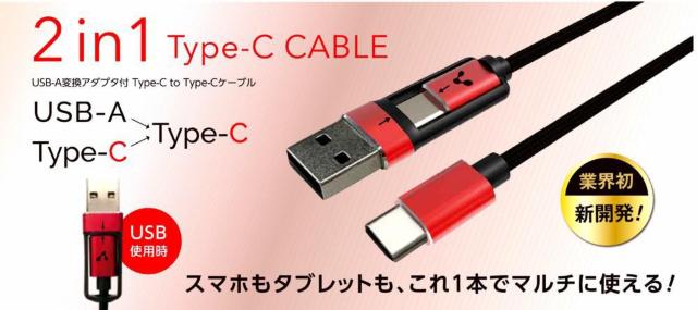 2in1 USB-AϊA_v^t Type-C to Type-CP[u 1mE  Ɠd/AV 