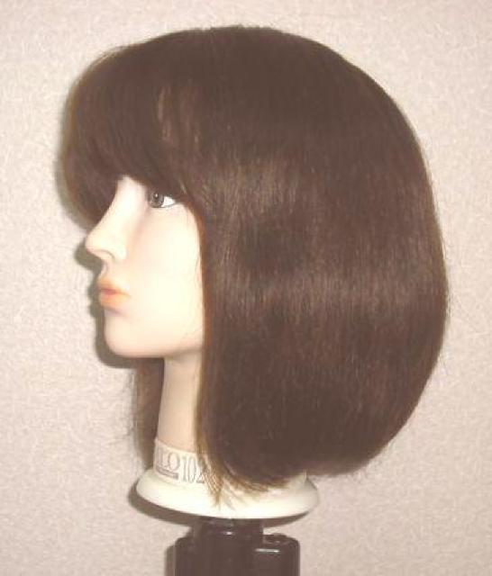 新品 人毛 人工皮膚付き ボブ 明るめブラウン  Mサイズ < 女性ファッション  新品 人毛 人工皮膚付き ボブ 明るめブラウン  Mサイズ < 女性ファッションの