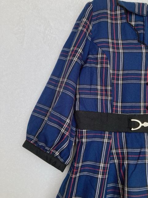 新品 Mary Rose チェック柄 五分袖 チュニック ワンピース L 青 N2m < 女性ファッション  新品 Mary Rose チェック柄 五分袖 チュニック ワンピース L 青 N2m < 女性ファッションの