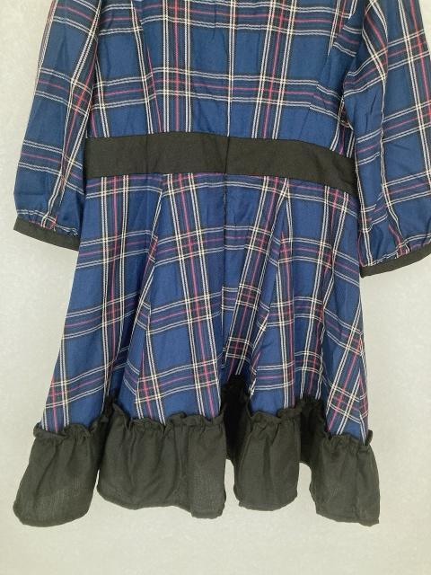 新品 Mary Rose チェック柄 五分袖 チュニック ワンピース L 青 N2m < 女性ファッション  新品 Mary Rose チェック柄 五分袖 チュニック ワンピース L 青 N2m < 女性ファッションの