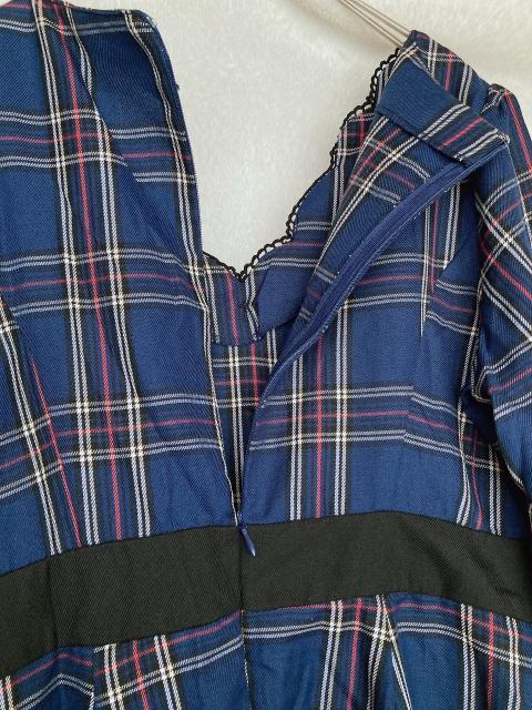 新品 Mary Rose チェック柄 五分袖 チュニック ワンピース L 青 N2m < 女性ファッション  新品 Mary Rose チェック柄 五分袖 チュニック ワンピース L 青 N2m < 女性ファッションの