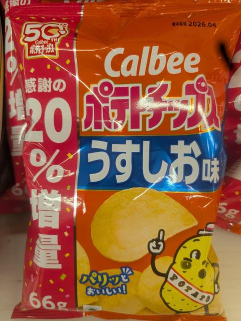 Calbee �|�e�g�`�b�v�X ���������� 66g�~5�܁`2026�N4��  �� �O����/�h�����N�� 