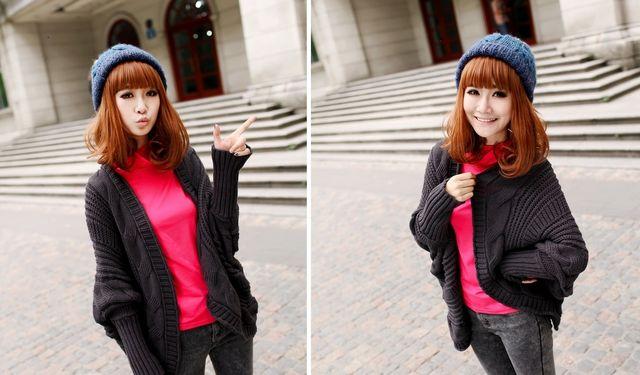 大きいサイズポンチョ風ニットカーデガン3Lダークグレー < 女性ファッション 大きいサイズポンチョ風ニットカーデガン3Lダークグレー < 女性ファッションの