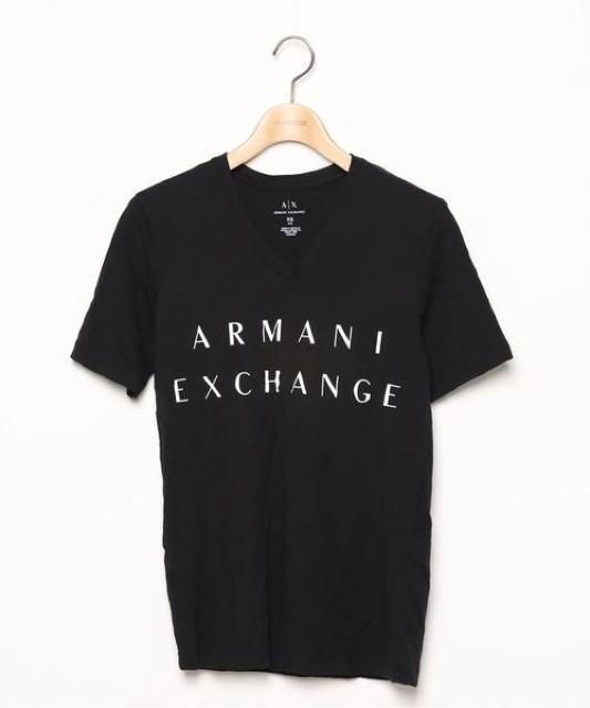 ☆アルマーニ エクスチェンジ ロゴ プリント Vネック Tシャツ/メンズ/XS☆ブラック < ブランド ☆アルマーニ エクスチェンジ ロゴ プリント Vネック Tシャツ/メンズ/XS☆ブラック < ブランドの