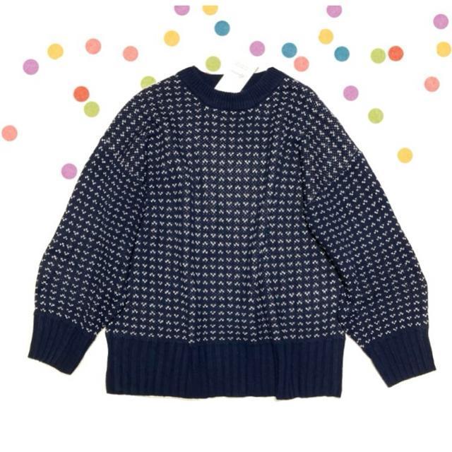 Rananラナン◎バーズアイ柄ニット◎長袖セーター(L)新品 < 女性ファッション Rananラナン◎バーズアイ柄ニット◎長袖セーター(L)新品 < 女性ファッションの