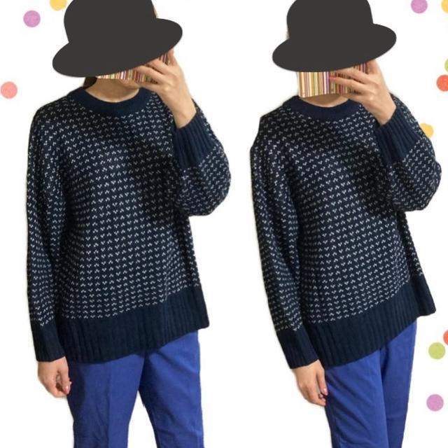 Rananラナン◎バーズアイ柄ニット◎長袖セーター(L)新品 < 女性ファッション Rananラナン◎バーズアイ柄ニット◎長袖セーター(L)新品 < 女性ファッションの