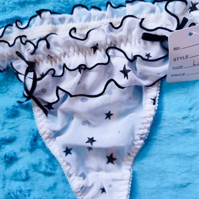 エロカワッ。。。。星柄透けシフォンTバック。。。パンティー。。。ショーツ。。ホワイト。。。白。。。 < 女性ファッション  エロカワッ。。。。星柄透けシフォンTバック。。。パンティー。。。ショーツ。。ホワイト。。。白。。。 < 女性ファッションの