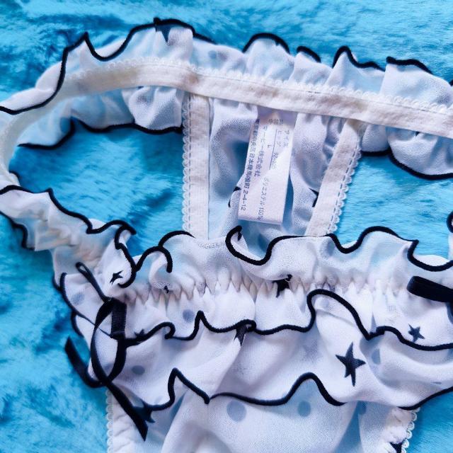 エロカワッ。。。。星柄透けシフォンTバック。。。パンティー。。。ショーツ。。ホワイト。。。白。。。 < 女性ファッション  エロカワッ。。。。星柄透けシフォンTバック。。。パンティー。。。ショーツ。。ホワイト。。。白。。。 < 女性ファッションの