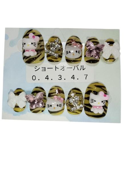トラ模様♪クラウン リボン バタフライ キティちゃん ネイルチップ < 香水/コスメ/ネイル トラ模様♪クラウン リボン バタフライ キティちゃん ネイルチップ < 香水/コスメ/ネイルの