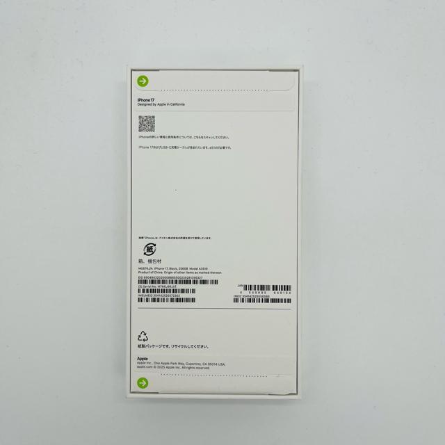 ���J�� iPhone 17 256 GB SIM�t���[ �u���b�N �{�� �� �Ɠd/AV�� 