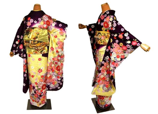 振袖 送料無料 最高峰 新品同様 暈し染め 金彩 金駒シシュウ 花尽くし 花柄 身丈173cm 裄丈69.5cm 正絹 T3673 < 女性ファッション 振袖 送料無料 最高峰 新品同様 暈し染め 金彩 金駒シシュウ 花尽くし 花柄 身丈173cm 裄丈69.5cm 正絹 T3673 < 女性ファッションの