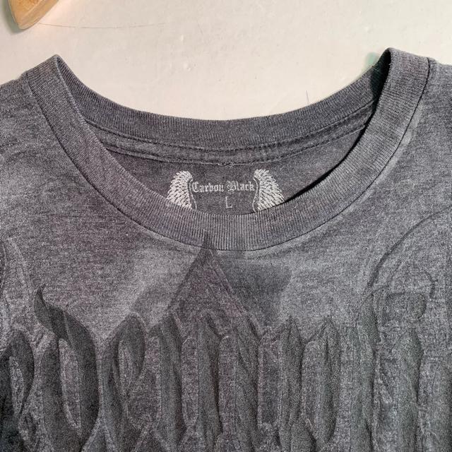 CarbonBlack ビンテージTシャツ 総柄 Lサイズ 半袖 Tシャツ 古着 クルーネックTシャツ < 男性ファッション CarbonBlack ビンテージTシャツ 総柄 Lサイズ 半袖 Tシャツ 古着 クルーネックTシャツ < 男性ファッションの