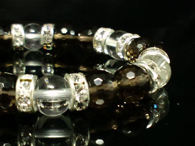 スモーキークォーツ煙水晶×水晶8ミリ§銀ロンデル数珠 < 女性アクセサリー/時計  スモーキークォーツ煙水晶×水晶8ミリ§銀ロンデル数珠 < 女性アクセサリー/時計の