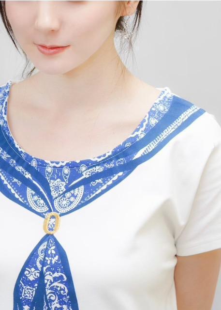 SALE●定価3,190円【新品未使用】スカーフプリント プルオーバー●グレー●プリントTシャツ < 女性ファッション  SALE●定価3,190円【新品未使用】スカーフプリント プルオーバー●グレー●プリントTシャツ < 女性ファッションの