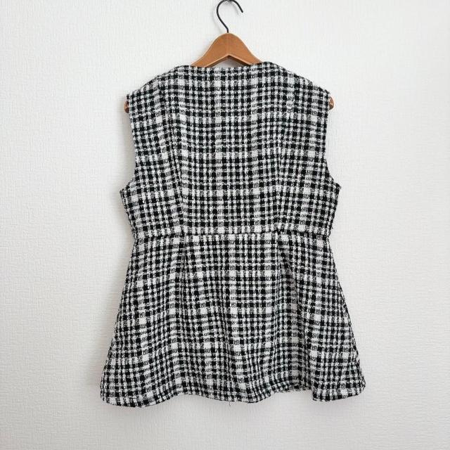 ◆ツイード生地ジレ◆オケージョンスタイル/通勤コーデ★ブラックL*フォーマル卒園式入園式卒業式入学式 < 女性ファッション ◆ツイード生地ジレ◆オケージョンスタイル/通勤コーデ★ブラックL*フォーマル卒園式入園式卒業式入学式 < 女性ファッションの