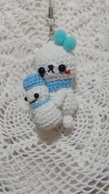 雪だるまと白くま*編みぐるみストラップ < ペット/手芸/園芸 雪だるまと白くま*編みぐるみストラップ < ペット/手芸/園芸の